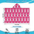 thumbnail image 2 of Pink Breast Cancer Hooded Bath Towel，50"x30" for Ages 3 To 12 Kids, Quick Dry Lightweight Soft Microfiber Hood Beach Towel Cover Up for Kids, 2 of 7