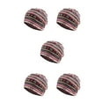 thumbnail image 2 of Baohd Bonnet Chapeau Musulman Hijab Imprimé Floral Foulard Coloré Turban Stretch Tête Wrap Mode Oreille Protection Bonnet Rose Rouge Bande 5Set, 2 of 6