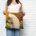 thumbnail image 3 of Throw Pillow Covers 16x16 Inch, White Peacock Elegance Decorative Pillow Cases for Couch Sofa Bed, Retro Botanical Garden Floral Cotton Linen Square Home Decor Pillowcases with Hidden Zipper, 3 of 7