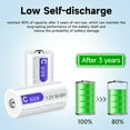 thumbnail image 3 of Palogreen Rechargeable C Battery 16-Pack 1.2V Ni-MH C Size Batteries 4000mAh Long Lasting C Cell Battery with Battery Case, 3 of 7
