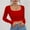 Red, variant on Womens Long Sleeve Basic Crop Tops Women's Loose Long Sleeve Round Neck T-Shirt Bottoming Top Watermelon Red 6(M)