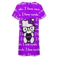 thumbnail image 5 of Hello Kitty Nightgowns for Women Short Sleeve Night Gown Soft Sleep Shirts Women's Sleepwear Print Sleep Dress, 5 of 7