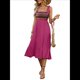 thumbnail image 3 of Vestidos de Verano Sin Mangas para Mujer, Vestidos Largos para Invitadas de Boda, Blusas de Punto Acanalado y Falda de Poliéster con Bolsillos. Rosa Roja XL, 3 of 10