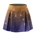 thumbnail image 3 of B91xZ Jupe Cargo Mini pour Femmes Décontractée Froncée Extensible Taille Haute Jupe Trapèze Plissée Évasée Midi, Orange S, 3 of 4