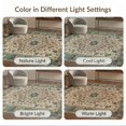 thumbnail image 7 of ODIKA 3'x5' Washable Throw Rug Vintage Boho Ornate Distressed Border Scrolls Ornamental Scroll for Entryway, Kitchen, Mudroom, Stain Resistant, Low Profile, Non-Slip, 7 of 7