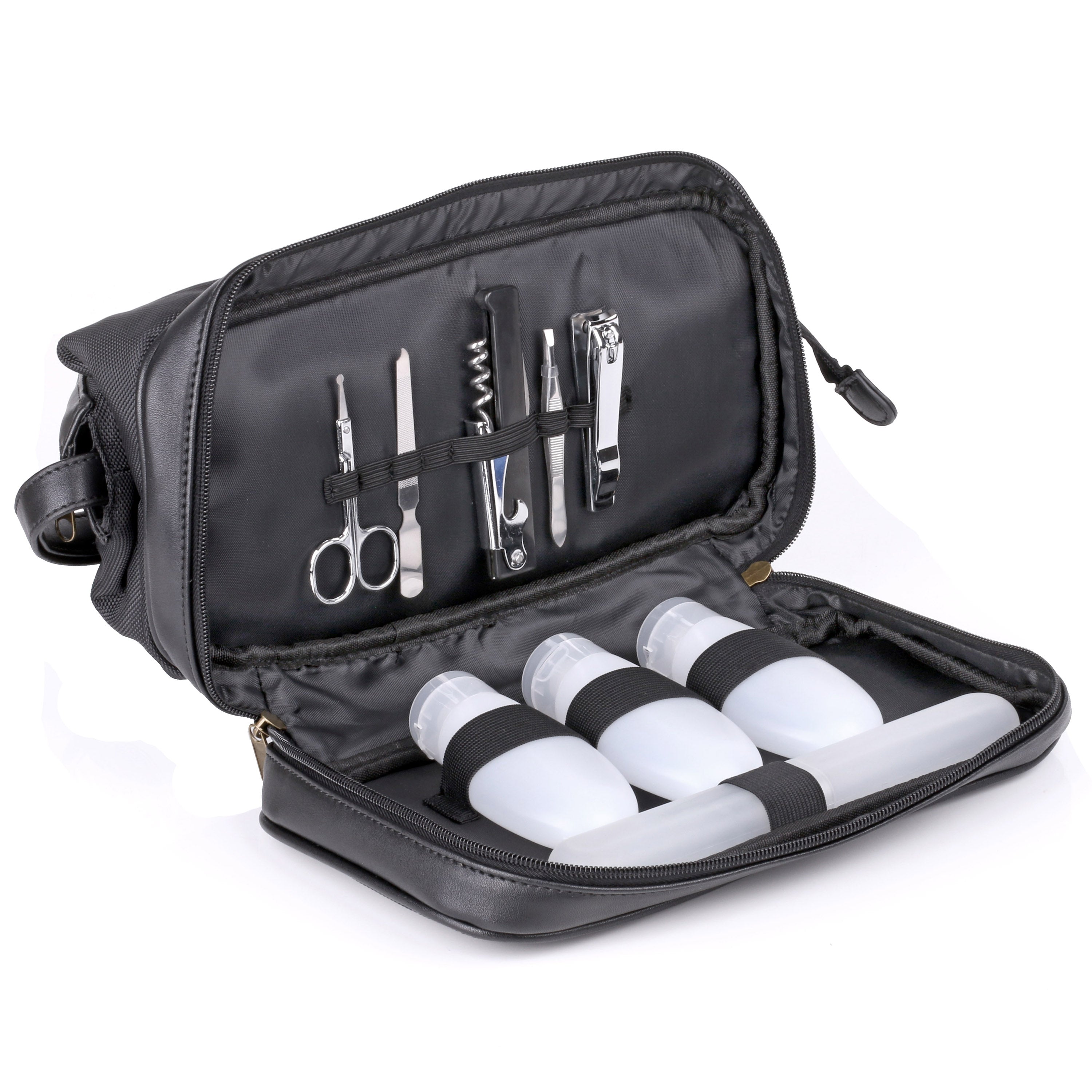 Dopp Men's Super Travel Kit with Bonus Items Nylon, Black