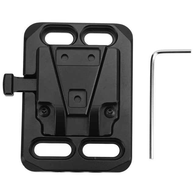 Base de placa de batería con montura en V de metal completo, adaptador de placa de batería con bloqueo en V hueco CNC para cámara