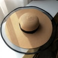 thumbnail image 3 of Visland Women Hat Braided Wide Brim Bohemia Mesh Patchwork Sun Beach Cap Sun Hat, 3 of 3