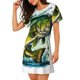 thumbnail image 2 of Fotbe Big bass fish Bata de Dormir para Mujer con Estampado, Camisón de Algodón de Manga Corta, Ropa de Dormir Casual, 2 of 6