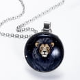 thumbnail image 2 of Leo Constellation Women's Glass Circular Pendant Necklace, 2 of 5