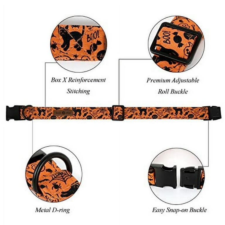 Lionet Paws Halloween Dog Collar with Bowtie Cute Cotton