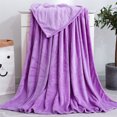 thumbnail image 6 of Flannel Blanket Washable Blankets Warm Keeping Supplies Light Purple 50x70cm, 6 of 9