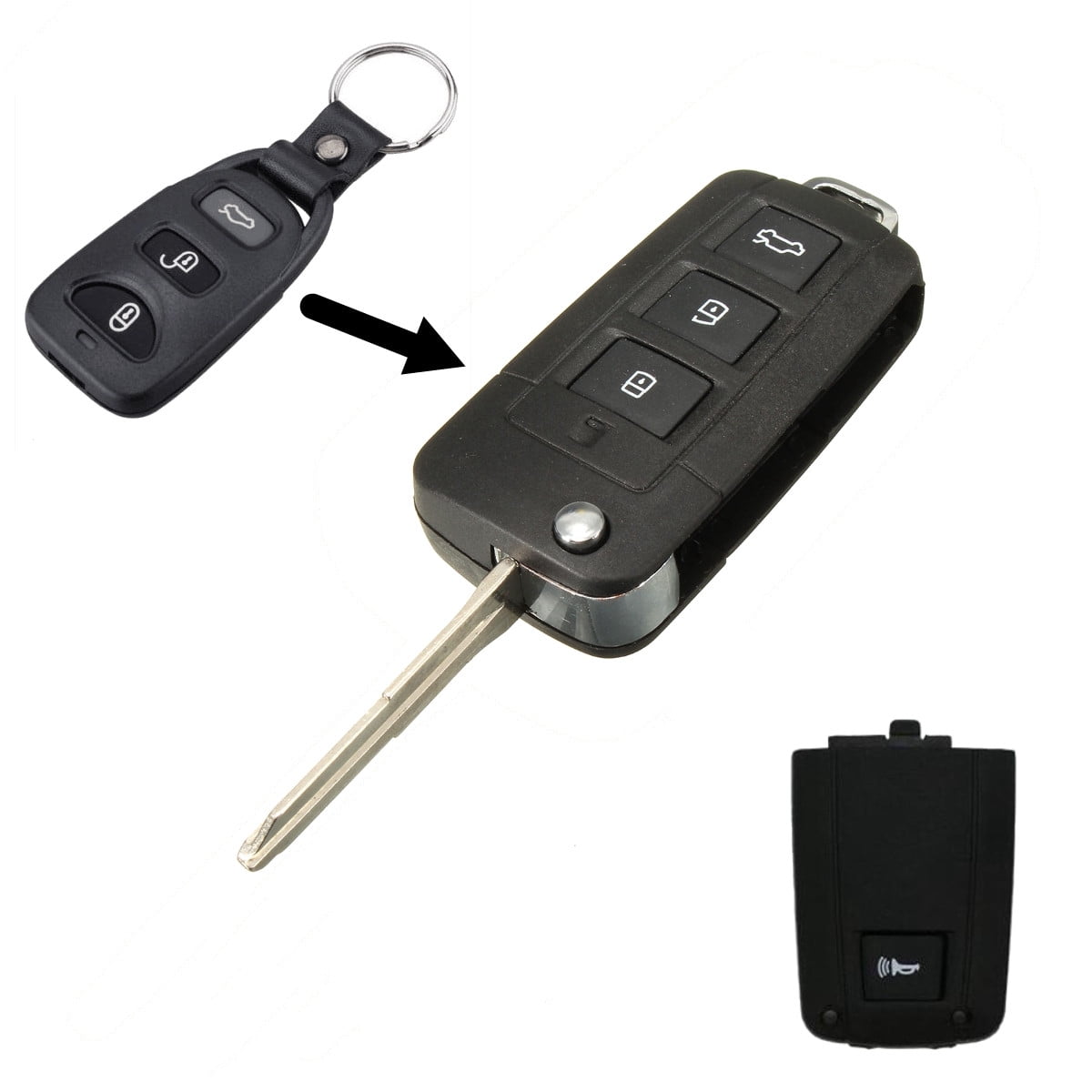 For Hyundai Elantra Sonata 3 Button Folding Flip Remote Key Case Shell Fob Us Walmart Canada