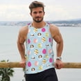 thumbnail image 6 of Uemuo Happy Easter Pattern Men's Muscle Shirts Sleeveless Dry Fit Gym Workout Tank Top Lightweight Sports Tank Top Beach Tank Top, Loose-fit Sleeveless Shirt-XX-Large, 6 of 7