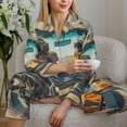 thumbnail image 6 of Pajama Sets for Women 2 Pcs, Desert Monkeys Drive Button Down Long Sleeve Sleepwear Lounge PJ Sets, 6 of 6