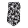 thumbnail image 3 of Black and White Paisley Heart Men's Tie, 3 of 5
