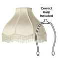 thumbnail image 6 of Springcrest 6" Top x 17" Bottom x 11" High x 12" Slant Lamp Shade Replacement Large Cream Dome Floral Scalloped Spider Harp Finial, 6 of 7