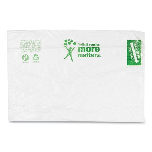 Produce Bags, Fruits and Veggies - More Matters Labeling, 0.35 mil, 10" x 15", Clear, 1,400 Bags/Rol | Bundle of 2
