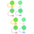 thumbnail image 3 of FRCOLOR 8 pcs  Silicone Straw Tip Plugs Drinking Straw Caps Leaf Shaped Straw Tip Covers, 3 of 8