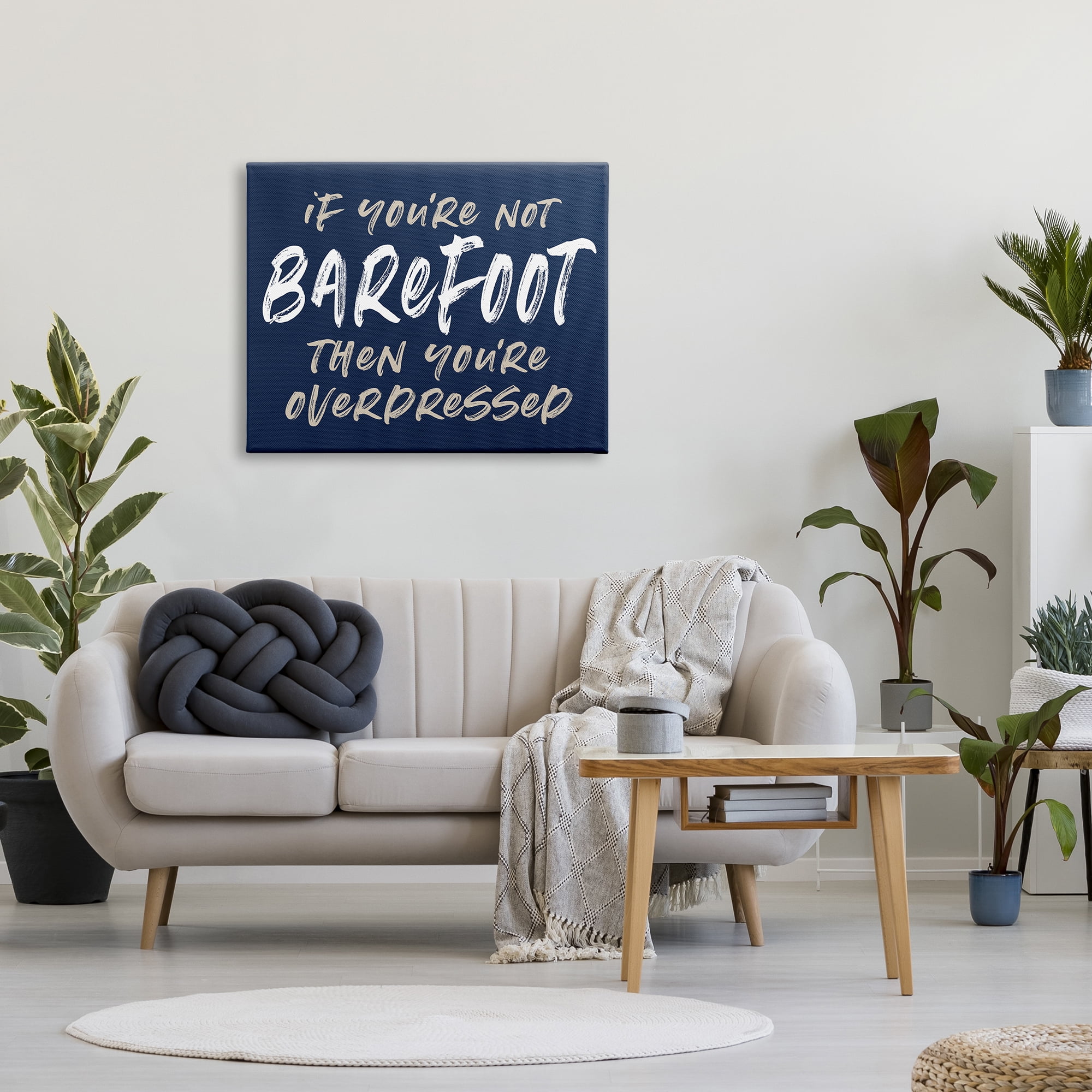 Stupell Industries Humorous Barefoot Saying Phrase Marker Streaks Text Graphic Art Gallery Wrapped Canvas Print Wall Art, Design by Lettered and Lined