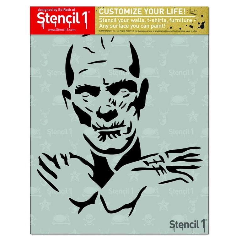 Stencil1 Mummy 8.5 X 11 - Durable Quality Reusable Stencils for Drawing  Painting - Halloween Stencil Scary Decorating Items and Decor on Walls  Fabric & Furniture Art Craft 