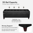 thumbnail image 4 of Ottoman with Storage, 51 Inch End of Bed Storage Ottoman Bench, Faux Leather Upholstered Ottomans with Hinged Lid, Rectangle Long Foot Rest Bench for Entryway Living Room Bedroom Black, 4 of 9