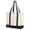 Natural / Black, variant on Muka Canvas Tote Bags with an External Pocket, Top Zipper Closure Reusable Grocery Shopping Bag-Natural
