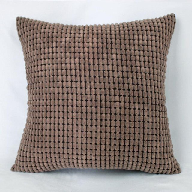 de de cojín cuadradas decorativas sólidas suaves de pana, 1 Uds., funda de cojín para sofá, dormitorio, coche, pulgadas, 60x60 cm marrón Macarena funda de almohada cuadrada maciza