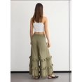 thumbnail image 6 of High-Waist Wide-Leg Linen Trousers with Tassel-Hem, 6 of 6