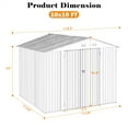 thumbnail image 4 of HighSound 10 x 10 FT Outdoor Storage Shed, Metal Garden Shed with with Updated Frame Structure, Tool Sheds for Backyard Garden Patio Lawn Grey, 4 of 7