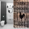 thumbnail image 4 of Chicken Eggs Shower Curtain for Bathroom Decor, Farmhouse Animal Brown Wood Grain Waterproof Fabric Shower Curtain, 60"x72" Set with 12 Hooks, 4 of 9