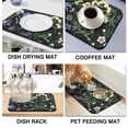 thumbnail image 4 of Innovative Floral Coffee Drying Mat Navy Blue, 19.5x12inch, Absorbent Diatom Mud, Coffee Mat Reversible Dish Drainer Mat with Hanging Loop, Perfect for Kitchen Counter Sink, 4 of 7