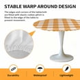 thumbnail image 6 of Orange Buffalo Check Plaid Elastic Fitted Round Table Cover Farmhouse Style Waterproof Outdoor Tablecloth for Holiday Party, Picnic, Patio & Dining Fits Tables Up to 55"-60", 6 of 8