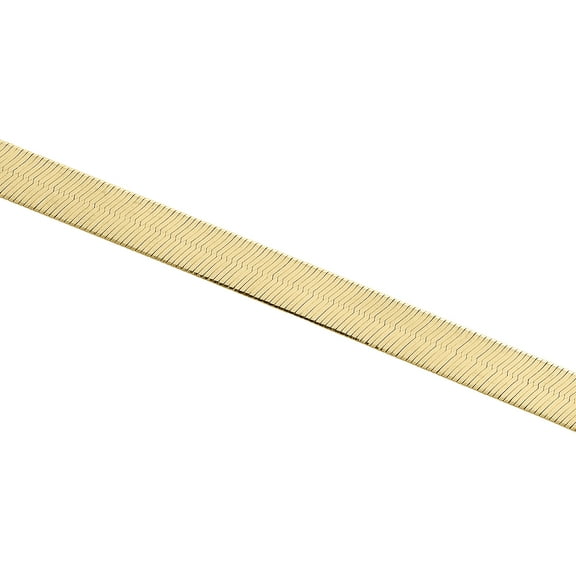 10K Yellow Gold 5.90mm Mens Solid Herringbone High Polished Bracelet 7 Inches