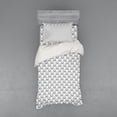 thumbnail image 1 of Floral Duvet Cover Set, Monochrome Lotus Flowers Flora Harmony Balance Ayurveda, Bedding Set with Shams and Fitted Sheet, 3 Sizes, by Ambesonne, 1 of 3