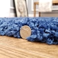 thumbnail image 2 of Maxy Home Bella Solid Navy Blue 5 ft. Round Shag Area Rug, 2 of 4