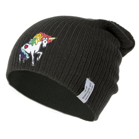 Rainbow Beanie - Rainbow Unicorn Long Rib Beanie