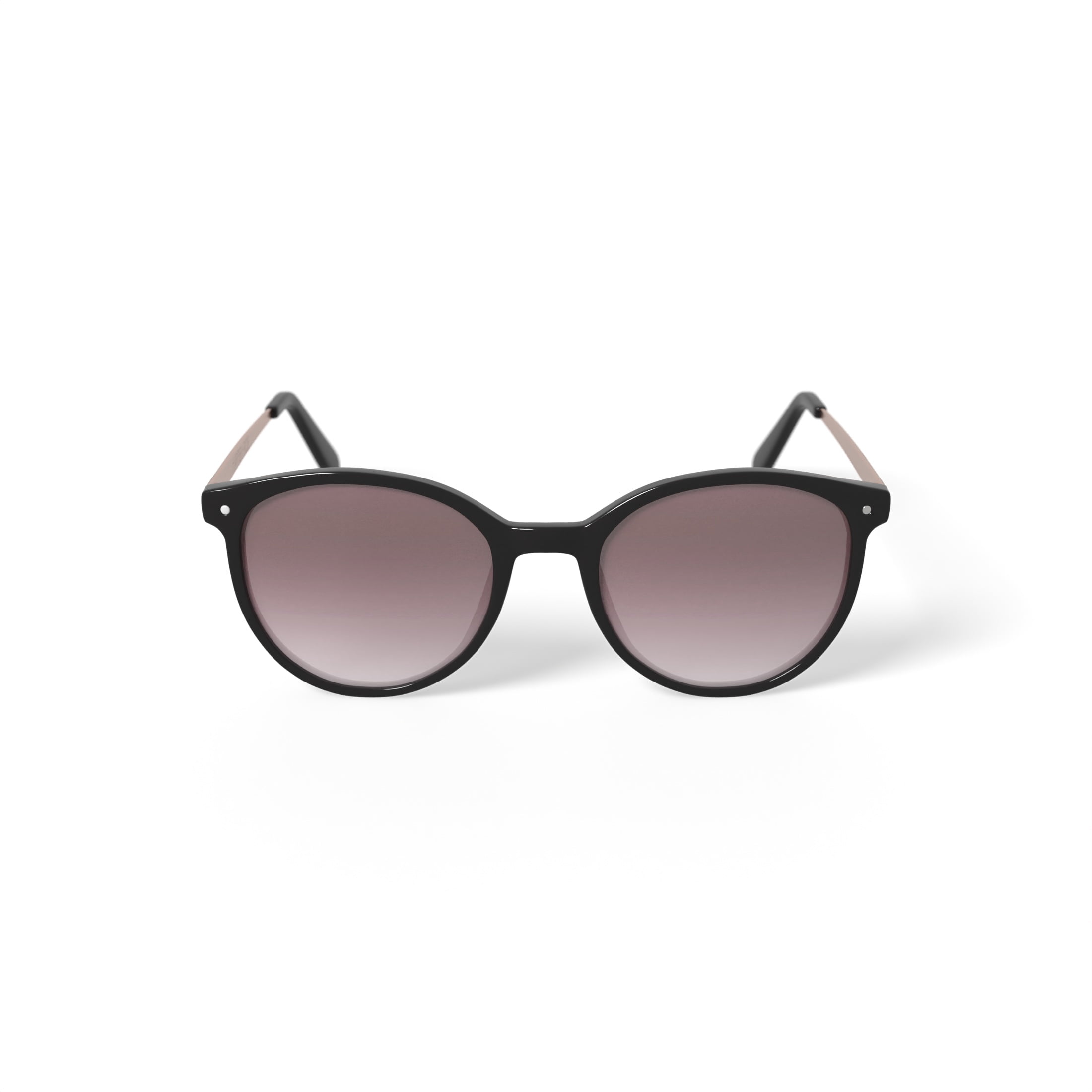 Harper and Roe HR1008 Sunglasses with Case, Black, Round, Plastic