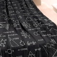 thumbnail image 3 of Math Equations Chemistry Symbols Black Pattern Blanket,Comfortable Soft Flannel Throw Blanket,All Season,Warm Lightweight Blankets for Sofa Bed Couch Living Room Chair,40"x50", 3 of 4