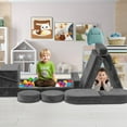 thumbnail image 6 of Modular Kids Play Couch, 12Pcs Kids Sofa for Playroom Bedroom Living Rooms Toddler Sofa for Inspiring Child Creativity, Children Creative Convertible Foam Sofa, Gray, 6 of 9