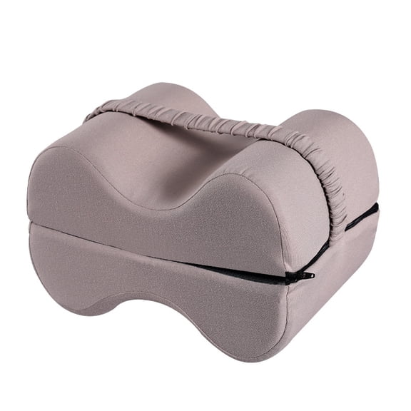 Piece Memory Foam Leg Pillow Foldable 2-in-1 Design Knee Support Pillow for Side Sleepers Leg Pillow with Strap and Removable Cover for Relaxation Sciatica, Back, Hip, Knee, Joint (Gray)