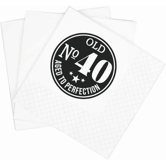 20pcs Vintage 1984 40th Birthday Cocktail Napkins, Old Number 40 Aged To Perfection 40th Birthday Disposable Beverage Paper Cocktail Napkins , 5x5" (Old NO. 40) 5"x5"