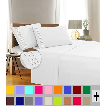 Elegant Comfort 1500 Series White Microfiber Sheet Set King (4 Pieces)