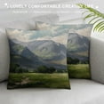thumbnail image 3 of Orinice Mountain Range Grassy Field Landscape Graphic Decorative Pillow Cover 1PC 22x22in, 3 of 5