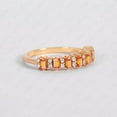 thumbnail image 3 of Baguette Orange Sapphire & Diamond Engagement Ring, 925 Silver Half Eternity Band Ring, Alternet Bridal Handmade Ring, Minimalist Ring, Bridal Gift For Her, 3 of 4