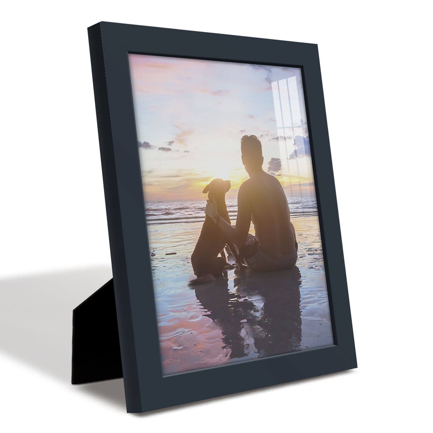 Modern 8 in. x 10 in. Dark Blue Picture Frame (Set of 2)