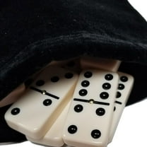 Marion & Co. Domino Double Six Creamy Blush Jumbo Tournament Domino with Spinners in Elegant Velvet Bag