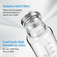 thumbnail image 2 of Glass Shaker Bottle, 2 Pack 22oz BPA-Free Odorless Shaker Bottle with 304 Stainless Steel Ball and Removable Cleaning Brush for Fitness Protein Mixes, 2 of 7