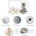 thumbnail image 4 of ZHONGYUTONG Zen Bathroom Wall Art Orchid Flower Massage Stones on Water Canvas Pictures Prints for Spa Meditation Yoga Spiritual Room Framed (16.00" x 24.00"), 4 of 5