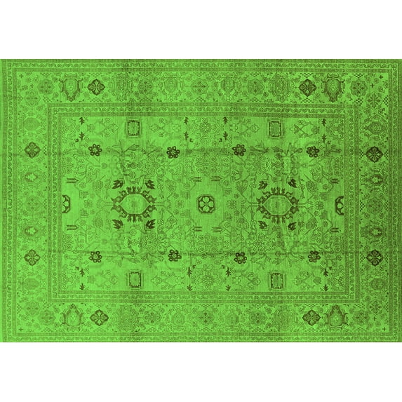 Ahgly Company Indoor Rectangle Oriental Green Traditional Area Rugs, 5' x 8'